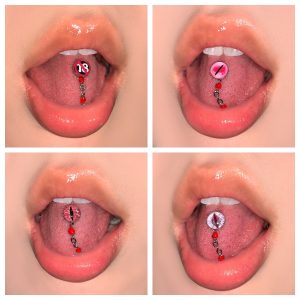 Retro Red Hot Girl Chain Tongue Piercing Titanium Steel Drinkable Retro Punk Piercing Jewelry Factory Cross-Border Wholesale