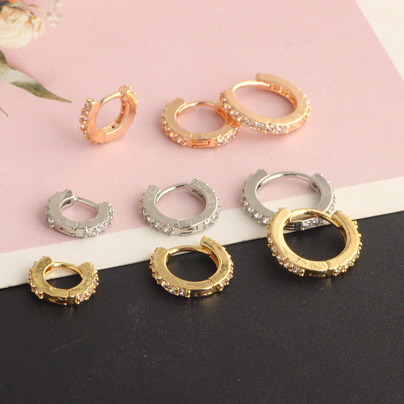 Vintage Crown Design Silver Earrings for Women - South Korean Style Single Row Diamond Ear Buckle - Image 5