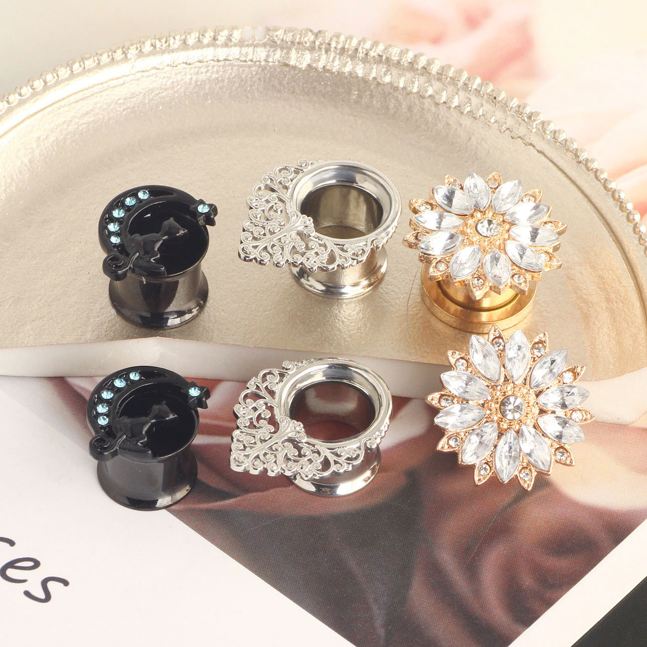 Retro Stainless Steel Auricle Piercing Earrings Set 3 Pairs 16mm Hoop Ear Cuff for Men Women - Image 4