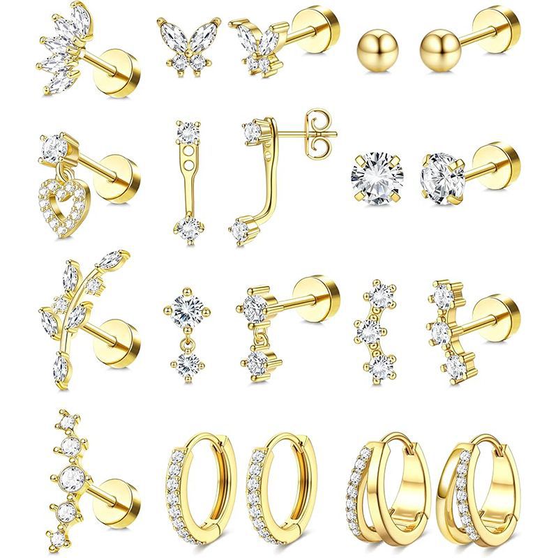 Amazon's Best-Selling 20-Piece Stainless Steel Earring Set, Butterfly Style Ear Studs, In-Stock Direct Sales - Image 5