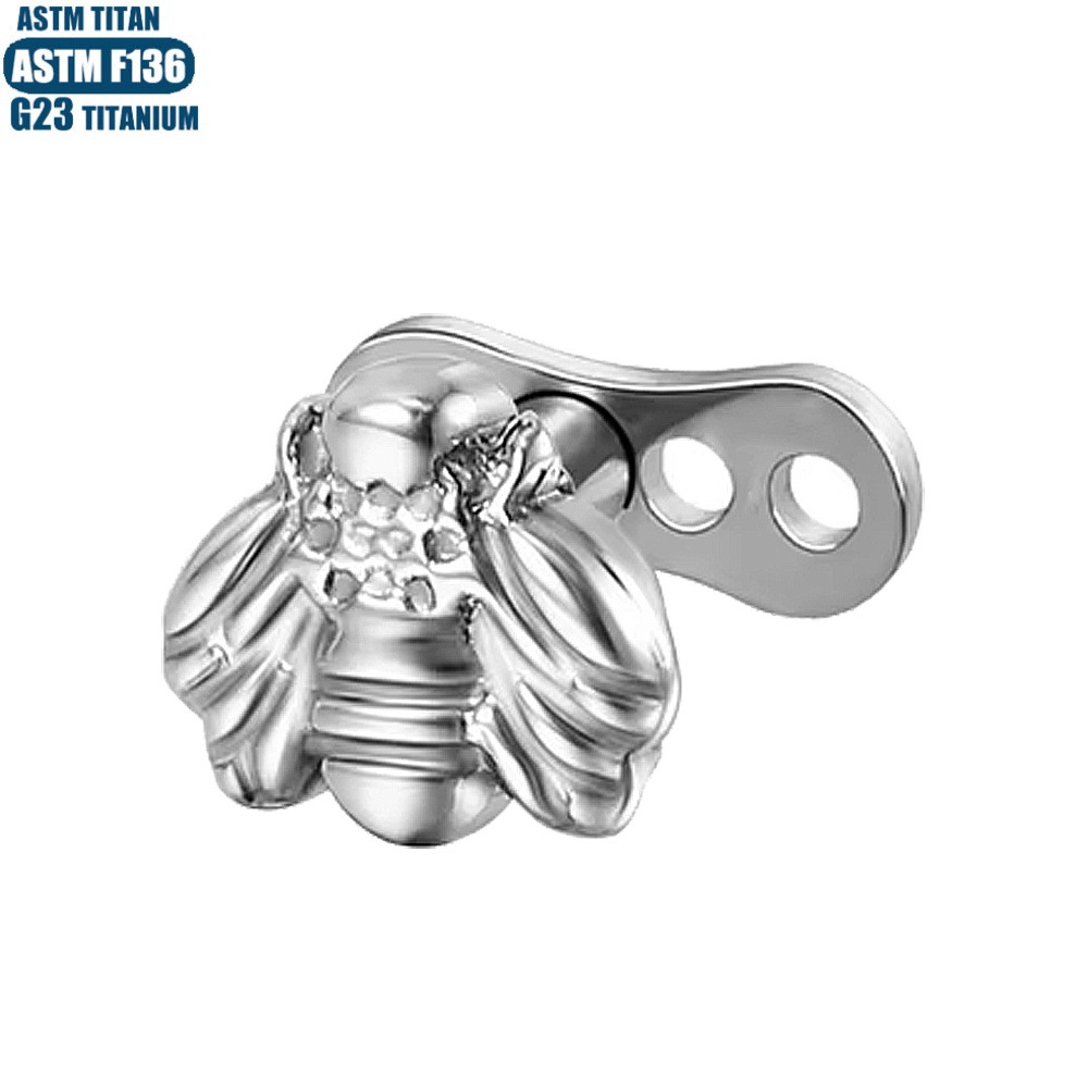 G23 Titanium Bee Buried Bone Nail Subcutaneous Implant Locking Skin Piercing Jewelry Internal Thread - Image 2