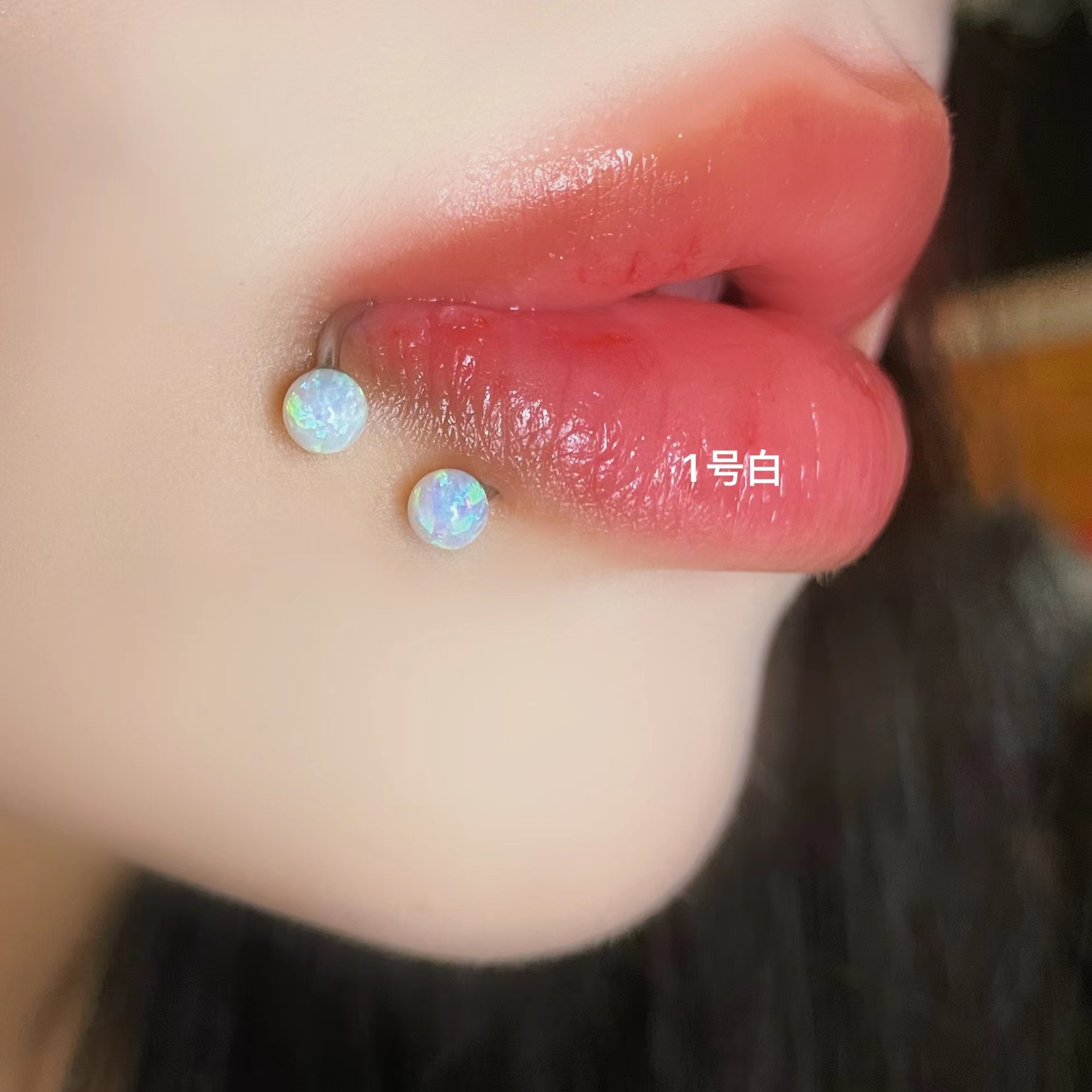 Opal Lip Ring Horseshoe Ring Lip Stud Stainless Steel Body Piercing Jewelry for Lip Lip Piercing - Image 2