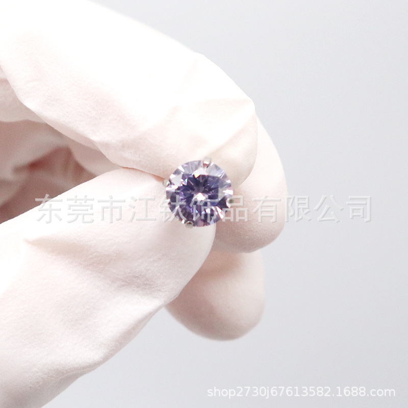 G23 Titanium Round Bottom Claw Set 5A Zircon Lip Nail Stud Earring - ASTM F136 Ear Bone Piercing Accessories - Image 4