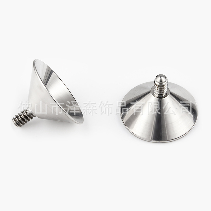Zesen F136 Titanium Alloy Funnel Holder Drill Cup DIY Jewelry Earrings Accessories Tapered Empty Embryo Lip Nail Tip Bottom Diamond - Image 3