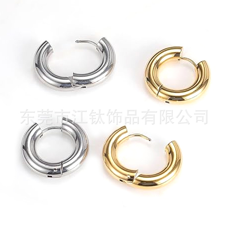 JT855 G23 Titanium Earring - Thickened Hoop for Cartilage, Helix, Tragus - ASTM F136 Body Piercing Jewelry - Image 3