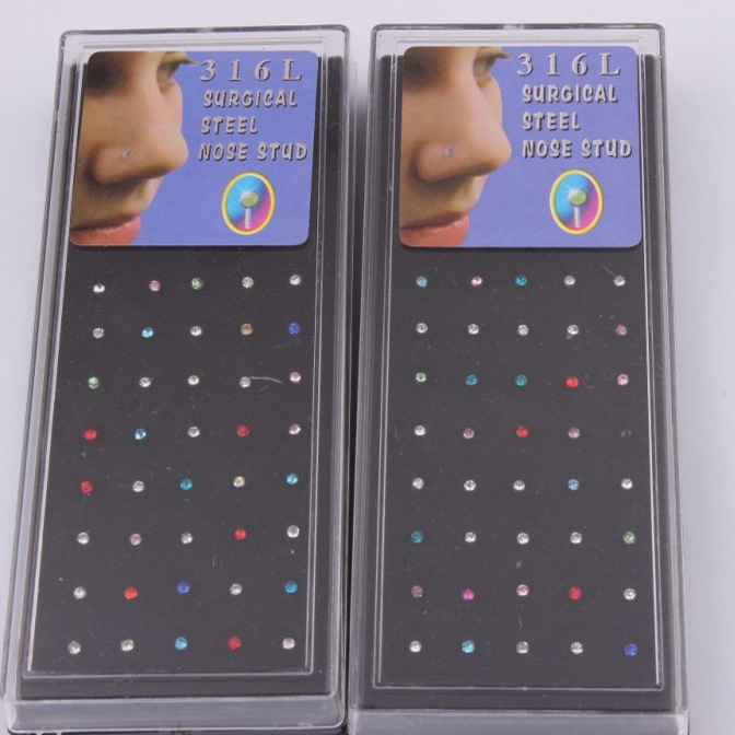 Fashionable Stainless Steel Nose Studs Korean Style Jewelry Invisible Small Earrings Colorful Nose Studs Wholesale - Image 2