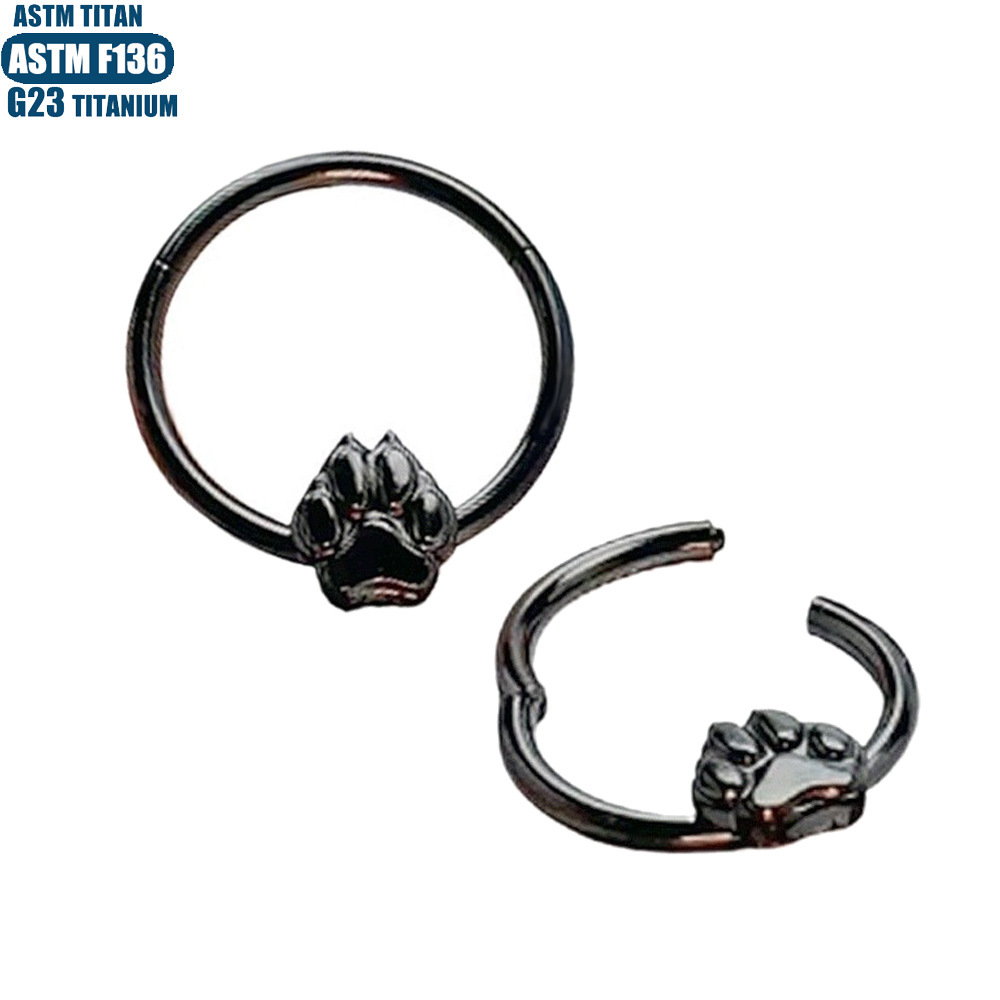 Hinge Nose Ring Bear Claw Seamless Open Ring Titanium Alloy Nose Jewelry F136 - Image 5