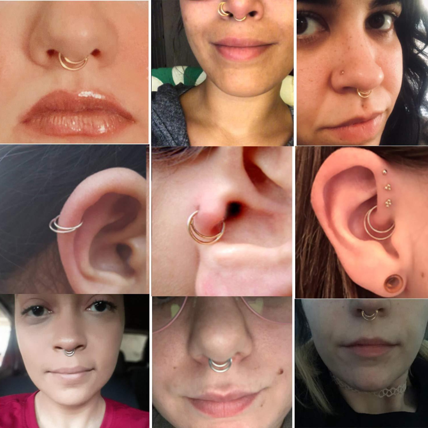 G23 Titanium Nose Ring Inner Arc Moon Titanium Alloy Stud Earrings Closed Body Piercing Jewelry - Image 4