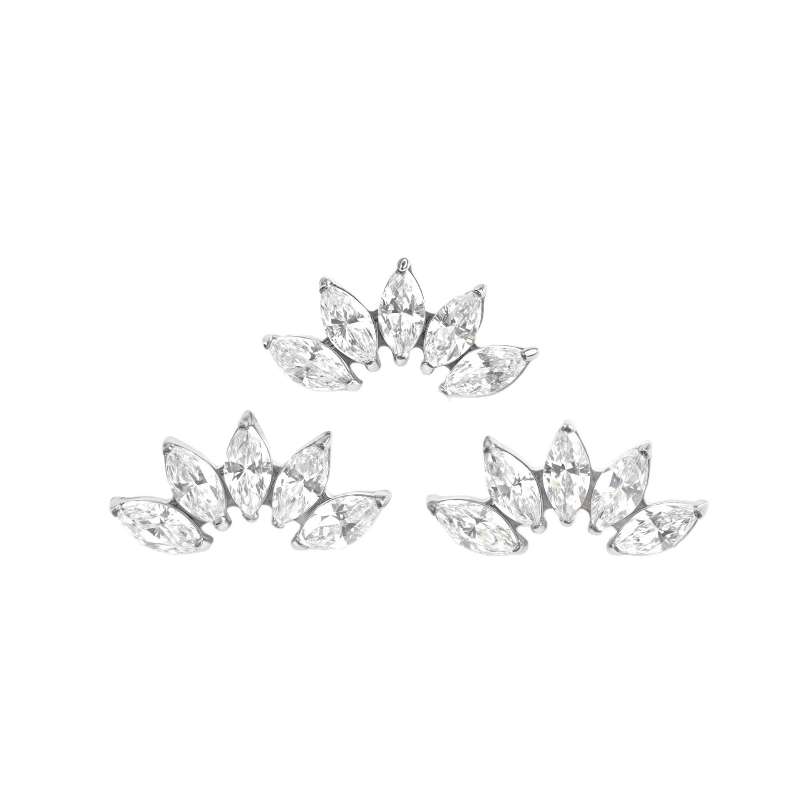 F136 Titanium Internal Thread Five-Blade Marquise Lip Nail Earrings Cochlear Nail G23 Titanium Alloy Piercing Jewelry Ear Bone Nail - Image 5