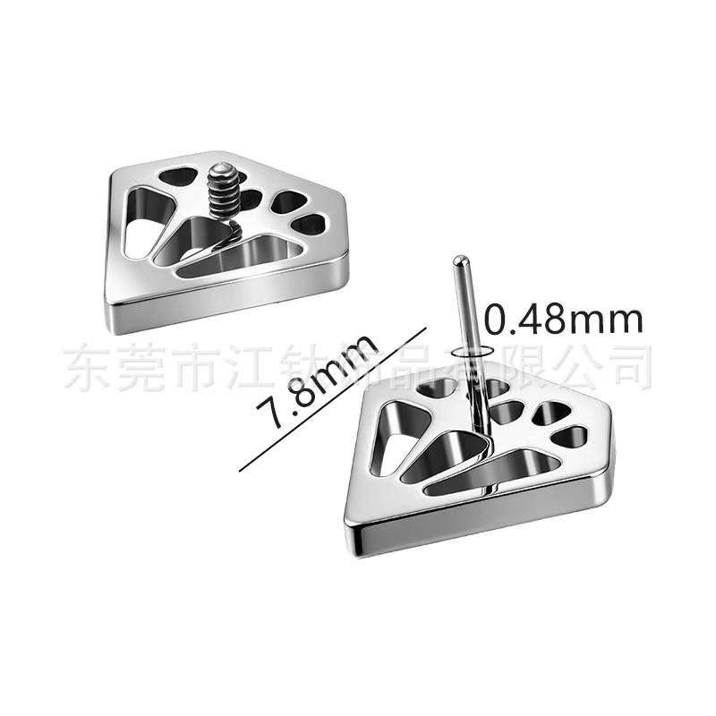 G23 Titanium Alloy Ear Bone Stud with Diamond Head - Geometric Body Piercing Jewelry for Cartilage Helix Tragus - Image 2