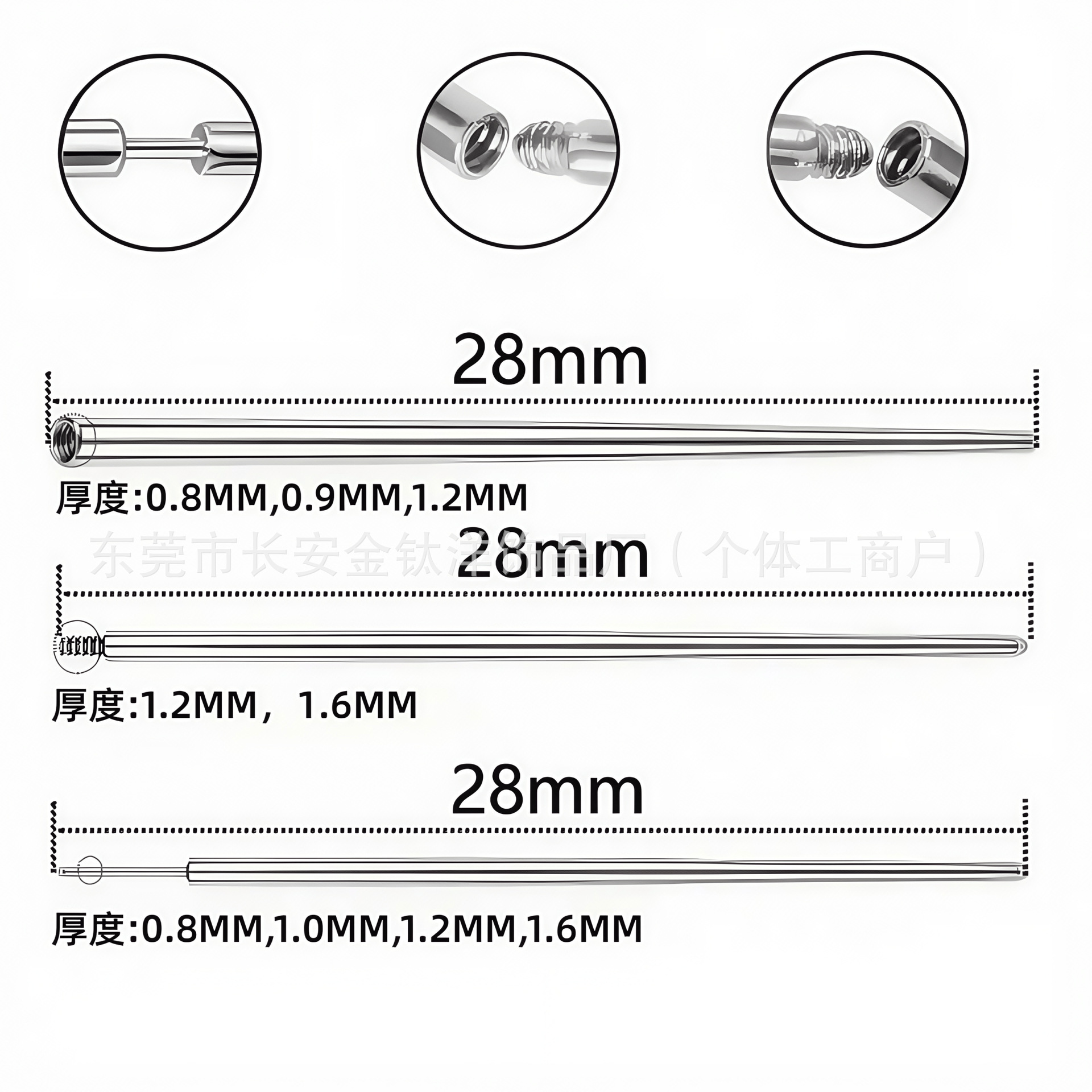 Stainless Steel Piercing Guide Pin External Thread Insertion Needle for 14G Body Jewelry Tool - Image 2