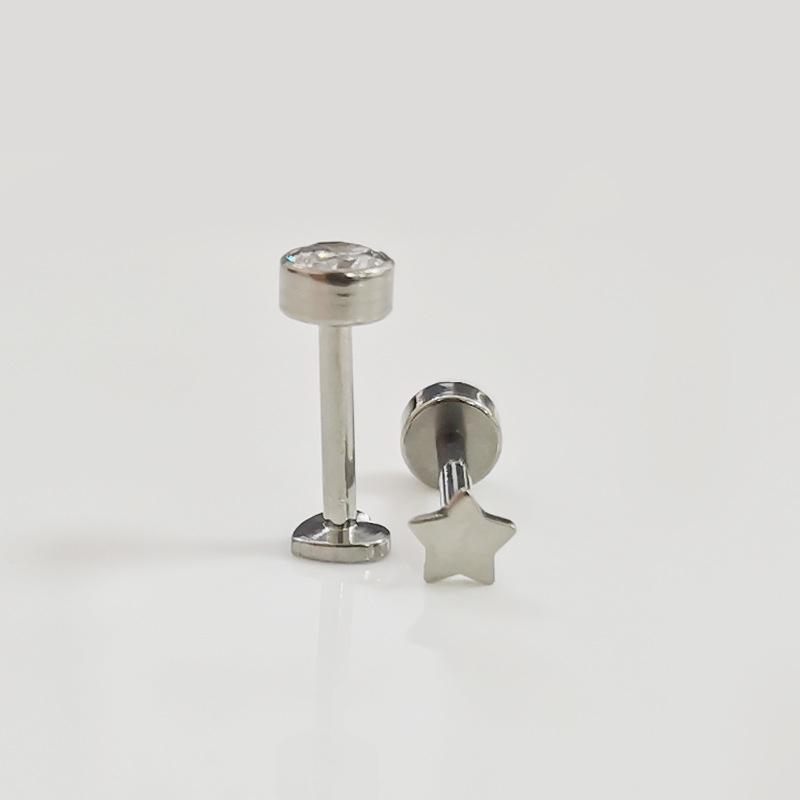 G23 Titanium Lip Nail Star Heart Shape ASTM F136 Piercing Jewelry Factory Direct - Image 3