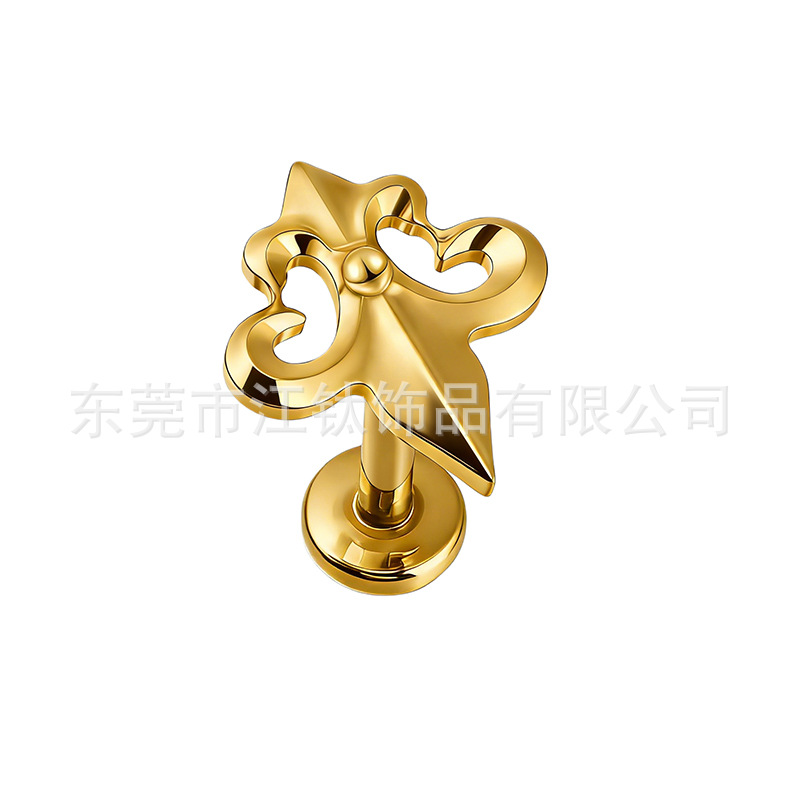 G23 Titanium Alloy Iris Flower Piercing Ear Stud - ASTM F136 Body Jewelry for Cartilage - Image 5