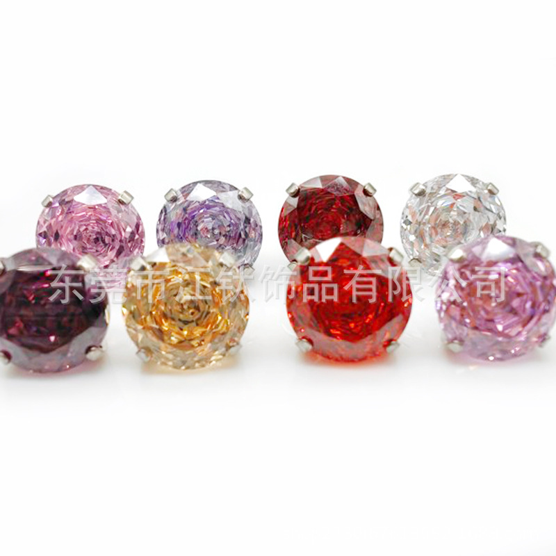 G23 Titanium Rose Cut Zircon Ear Bone Nail Cochlea Earring - Round Gem Stud for Helix Tragus Conch - Image 5