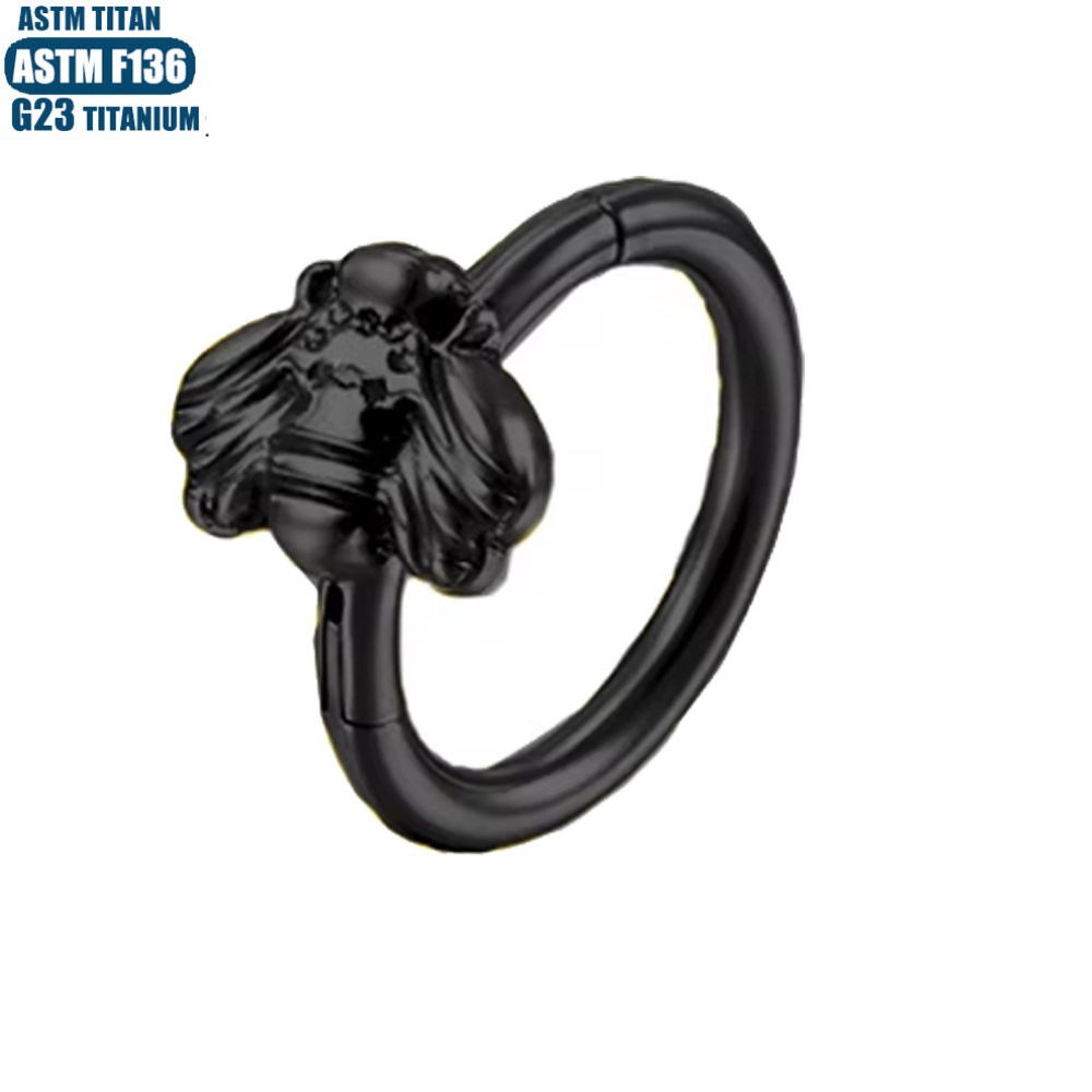 G23 Titanium Seamless Bee Septum Ring Hinged Hoop Septum Nasal Ring Earring Earrings Factory Direct - Image 4