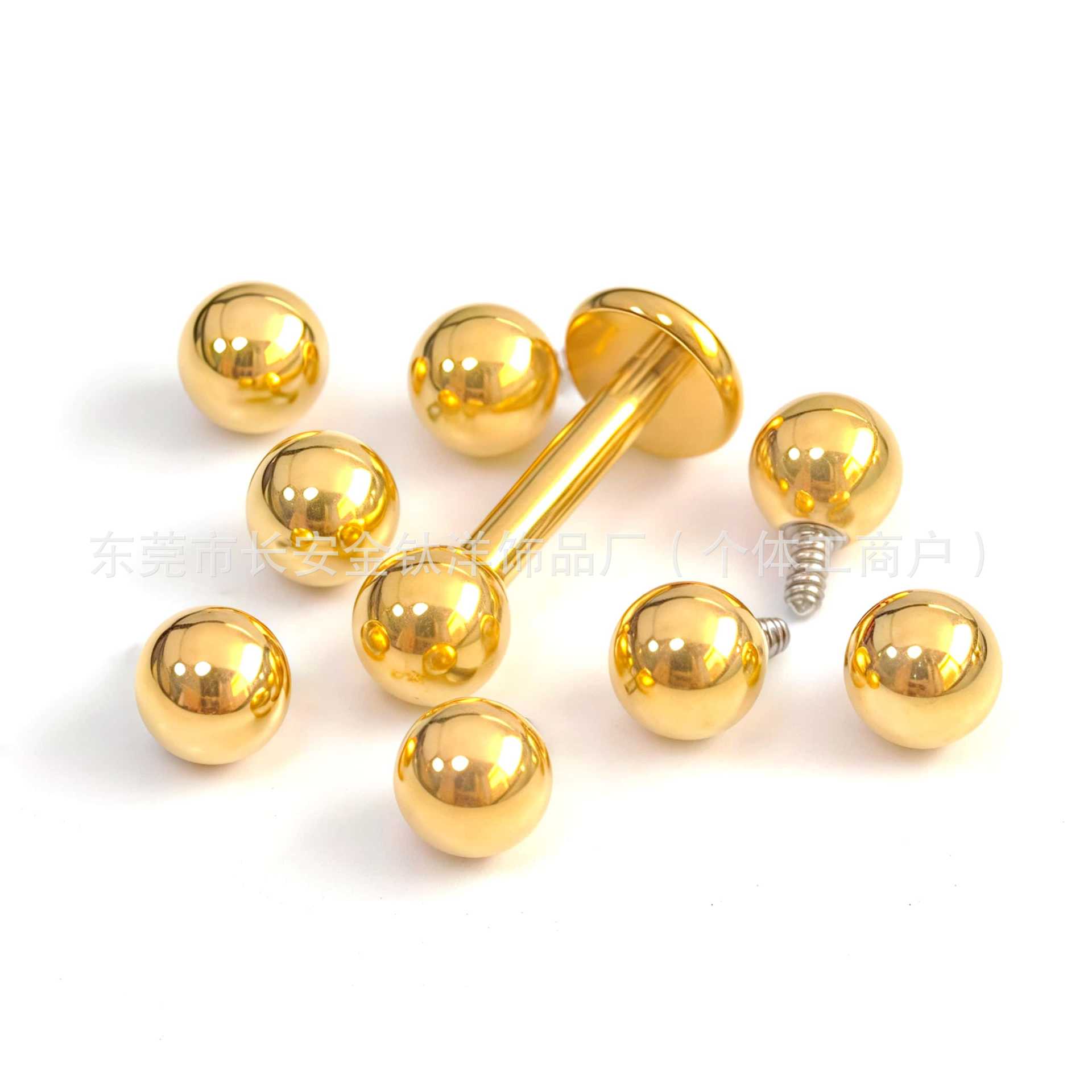 F136 Titanium 18K Gold-Plated Ball Replacement for Internally Threaded Piercing Jewelry - 5mm x 1.2mm Thread - Image 2