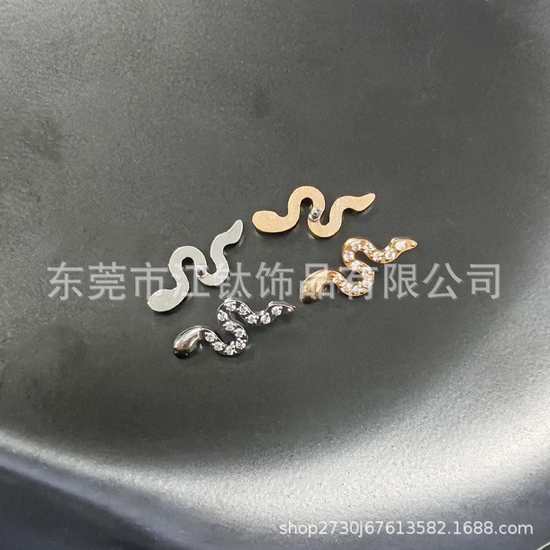 G23 Titanium Snake Ear Bone Nail Threaded Stud - ASTM F136 Implant Grade Body Piercing Jewelry - Image 4