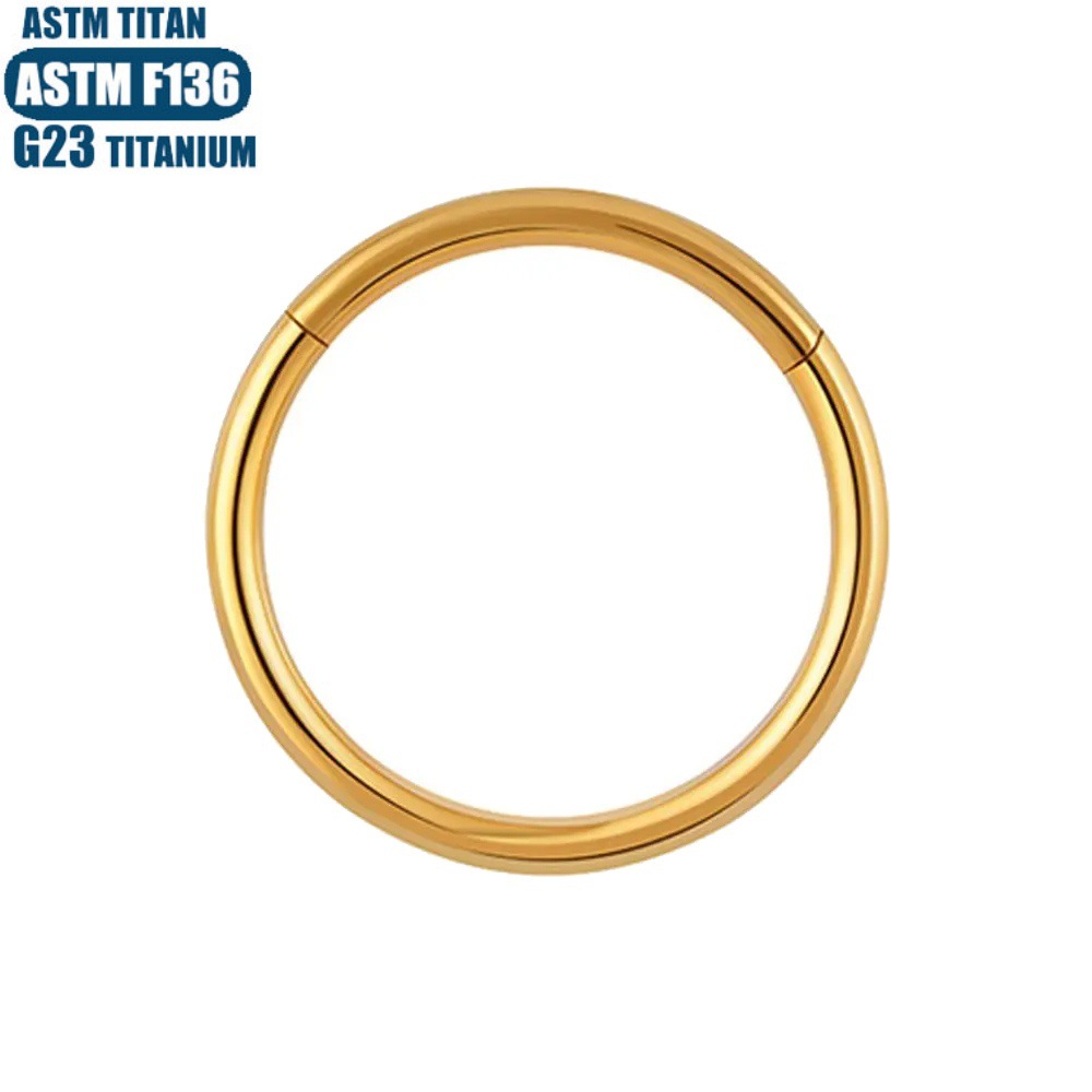 Titanium Alloy Closed Seamless Ring Body Piercing Jewelry - 2.0mm Thick 14mm Inner Diameter Earring Nose Ring - Image 5