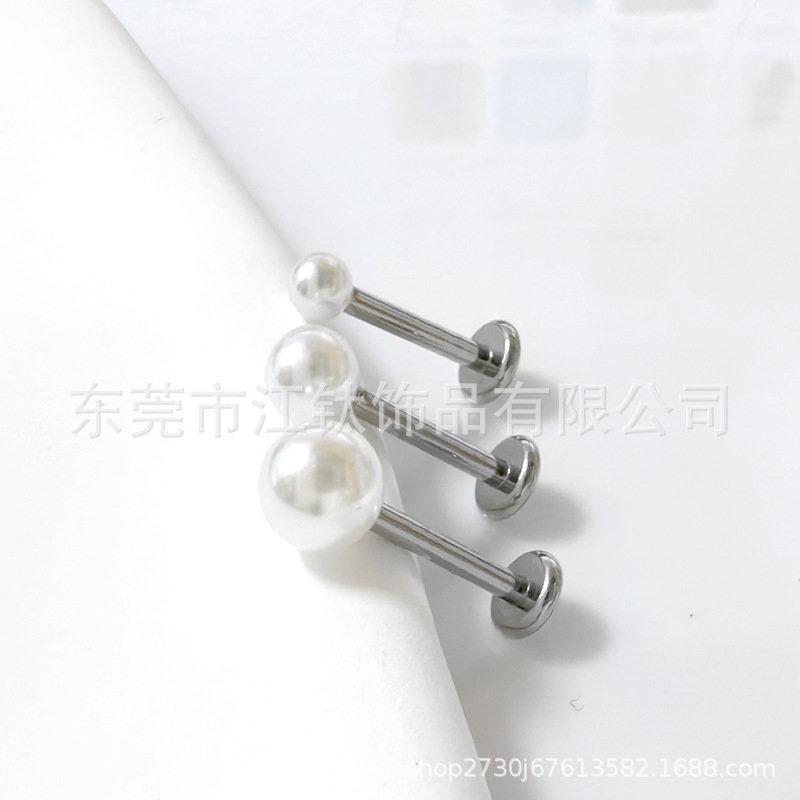 G23 Titanium Labret Stud Earring - ASTM F136 External Thread Lip Nail Jewelry - Image 2