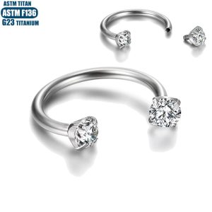 G23 Titanium Nose Ring Horseshoe Rod Internal Thread Body Piercing Jewelry Septum Ring Ear Bone Lip Ring Manufacturers Direct Supply