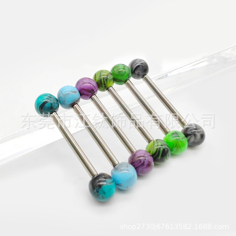 G23 Titanium Tongue Barbell Acrylic Ball Ear Bridge Breast Nail Body Piercing Jewelry F136 - Image 2