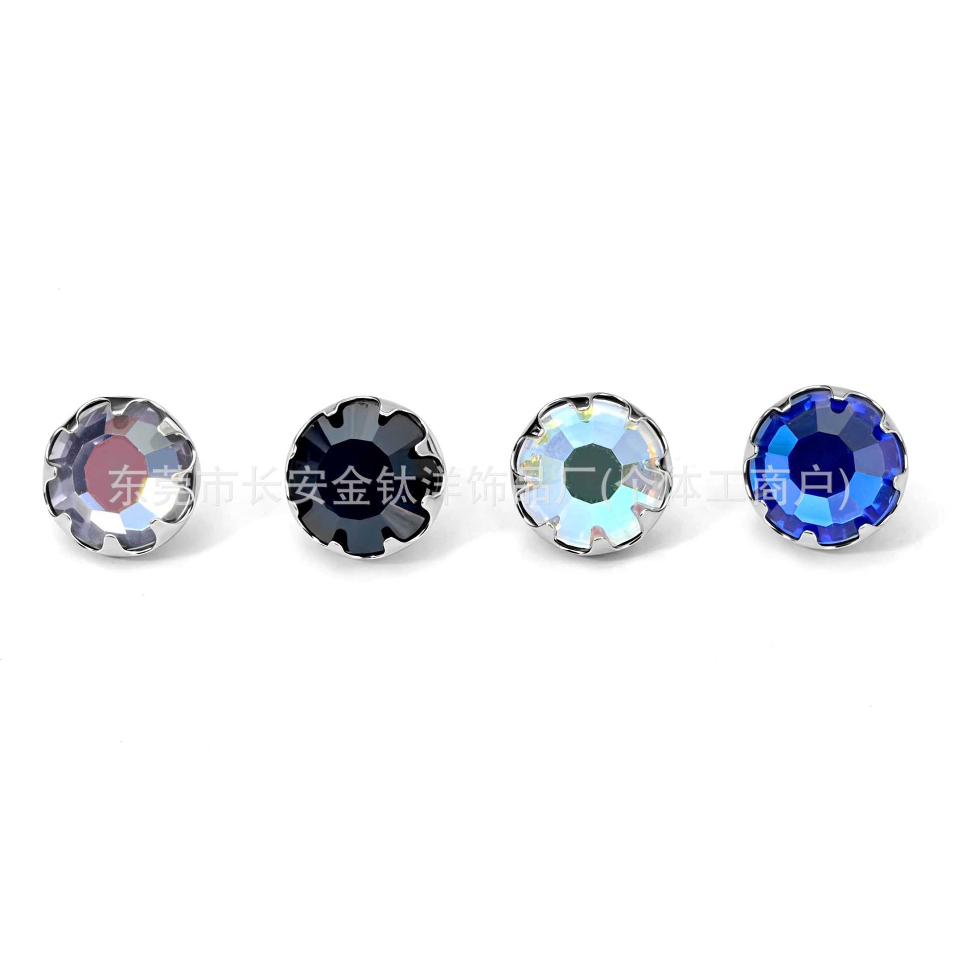 F136 Titanium Serrated Czech Drill Stone Inlaid Tongue Lip Ear Navel Piercing G23 Titanium Alloy Body Jewelry - Image 3