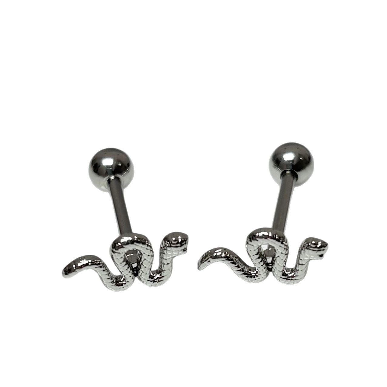 Wild Spirit Snake Tongue Barbell 18mm Bar Length 1.6mm Gauge 316L Steel External Thread Piercing Jewelry Unisex - Image 5