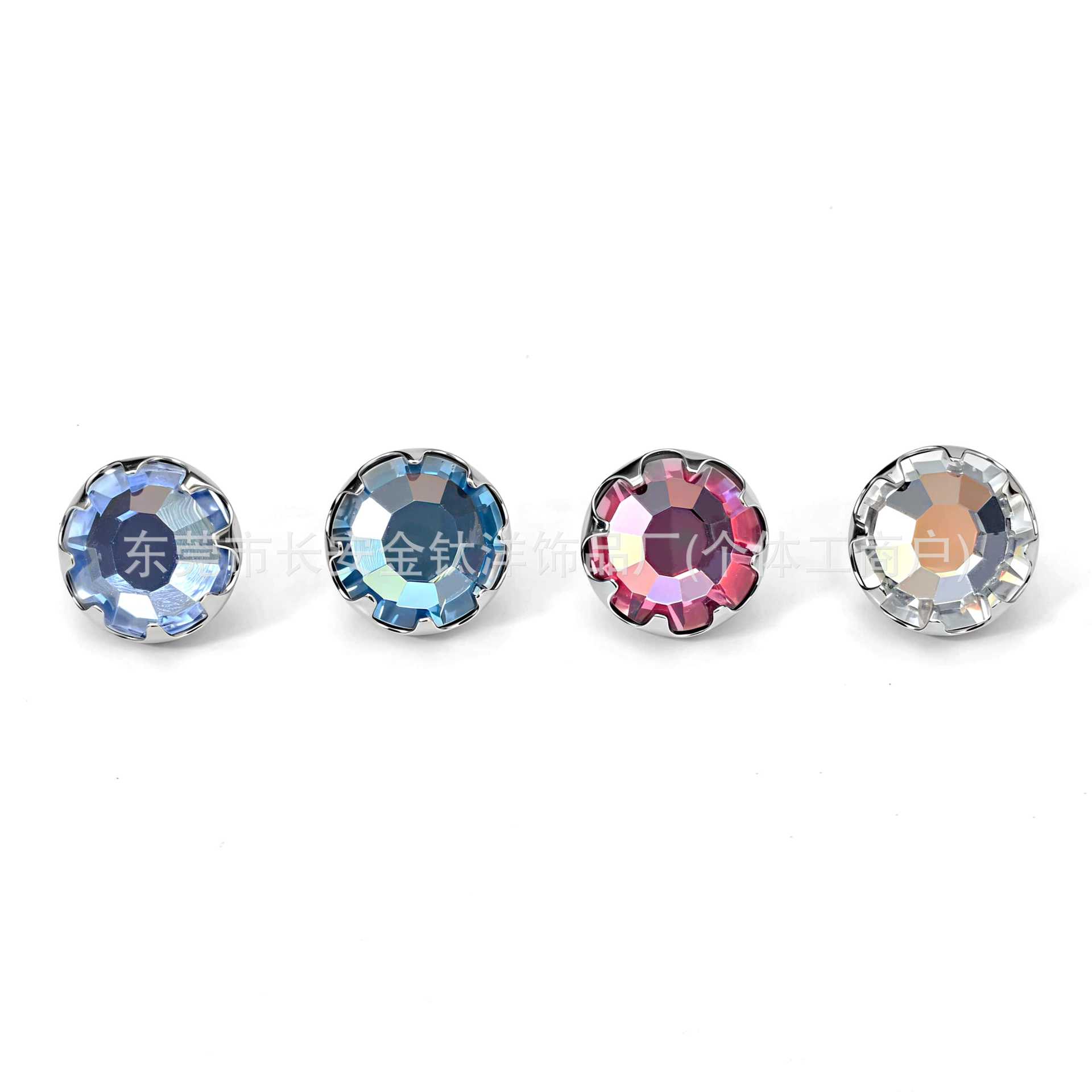 F136 Titanium Serrated Czech Drill Stone Inlaid Tongue Lip Ear Navel Piercing G23 Titanium Alloy Body Jewelry - Image 2