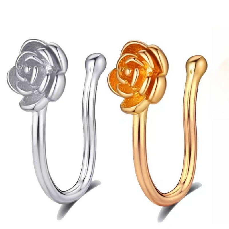 Amazon Hot Sale Nose Clip Non-Piercing Clip-on Nose Ring CZ Gold Plated Copper Nose Jewelry - Image 5