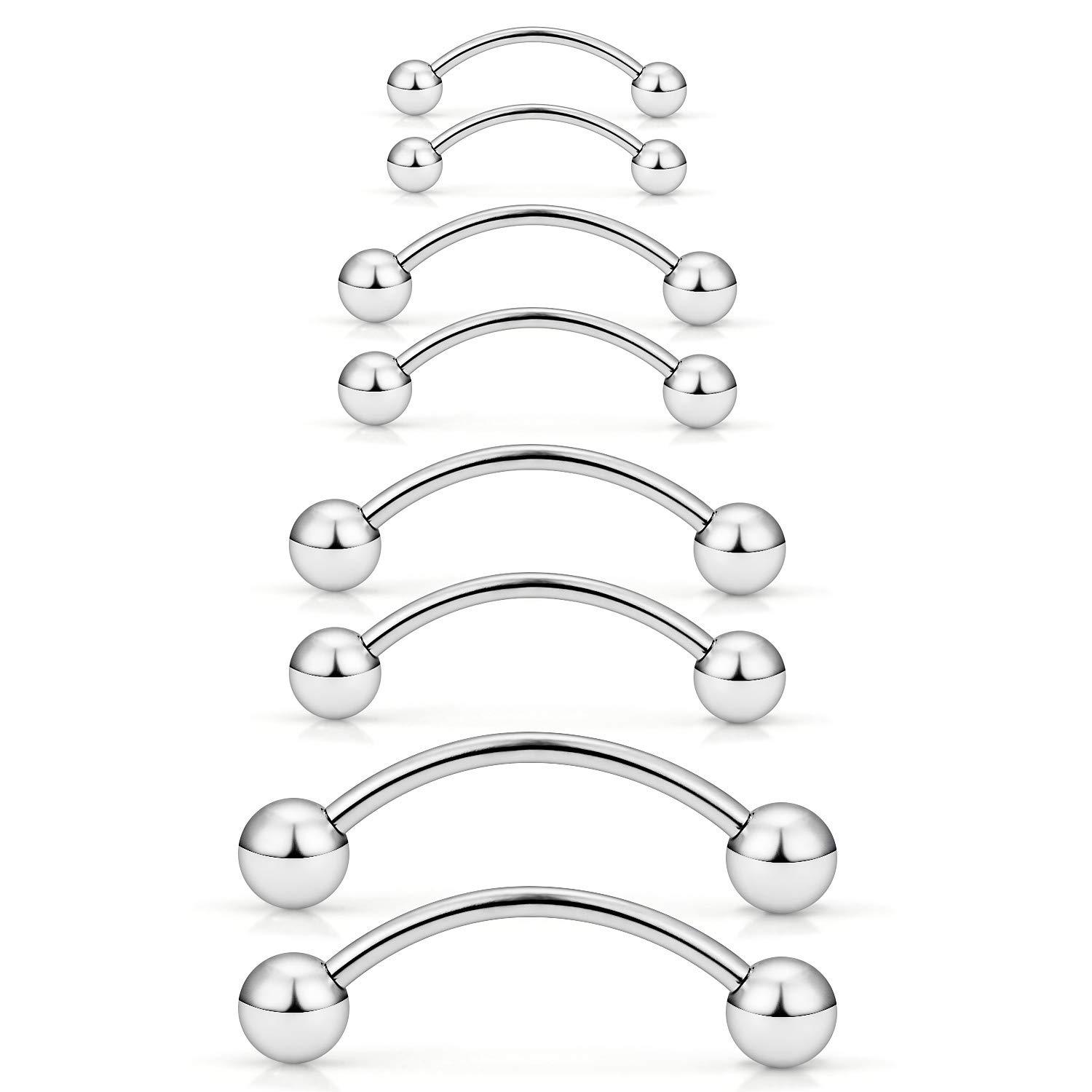 G23 Titanium Internally Threaded Curved Barbell Banana Rod 14G 16G for Ear Piercing Jewelry - Image 3