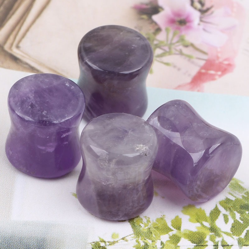 New Amethyst Ear Tunnel Plug 14mm Ceramic Ear Gauges for Stretched Ears - Image 2
