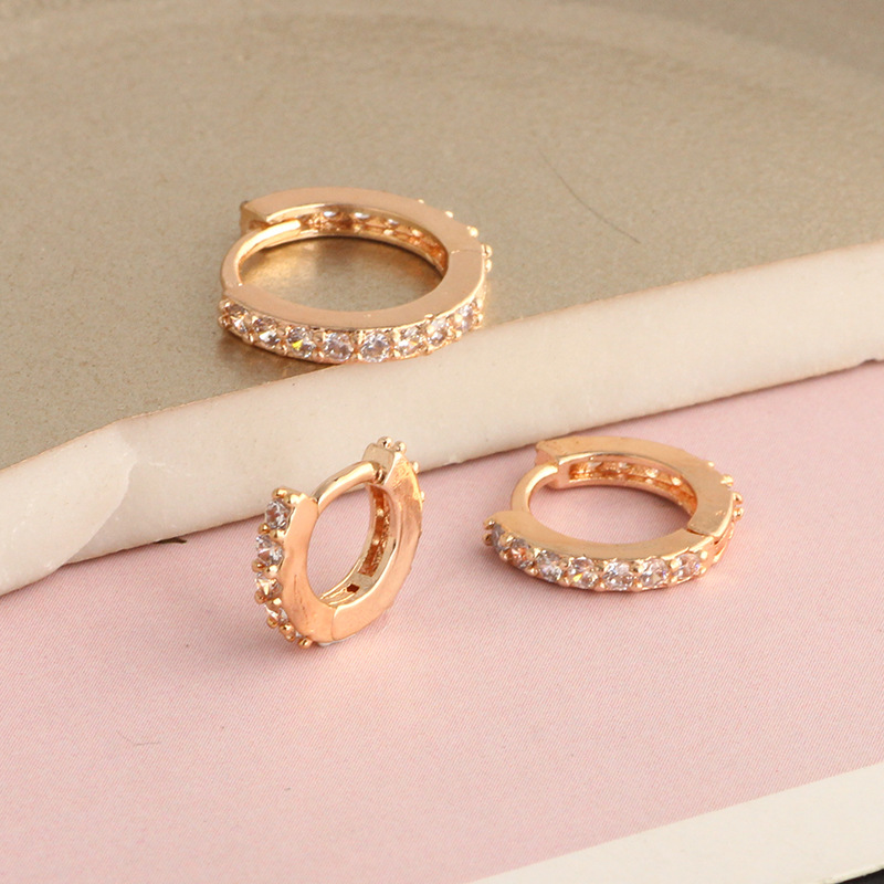 Vintage Crown Design Silver Earrings for Women - South Korean Style Single Row Diamond Ear Buckle - Image 2