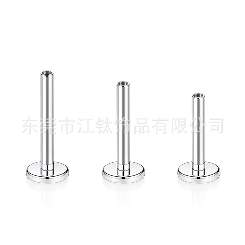 G23 Titanium Flat Bottom Labret Stud Internal Thread Ear Cartilage Piercing Jewelry - Image 5