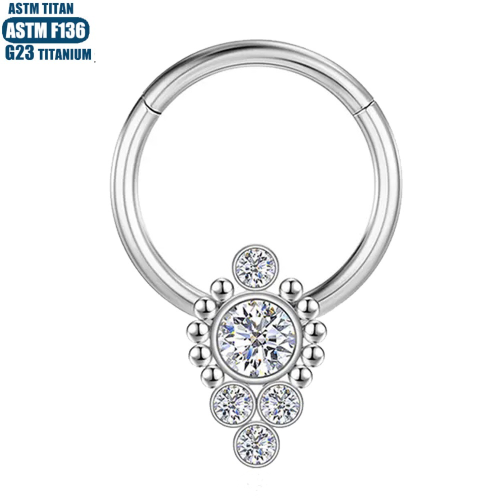 F136 Titanium Alloy Seamless Open Ring Nose Ring with CZ Zircon Tragus Piercing Jewelry Ear Hoop 1.2mm - Image 2