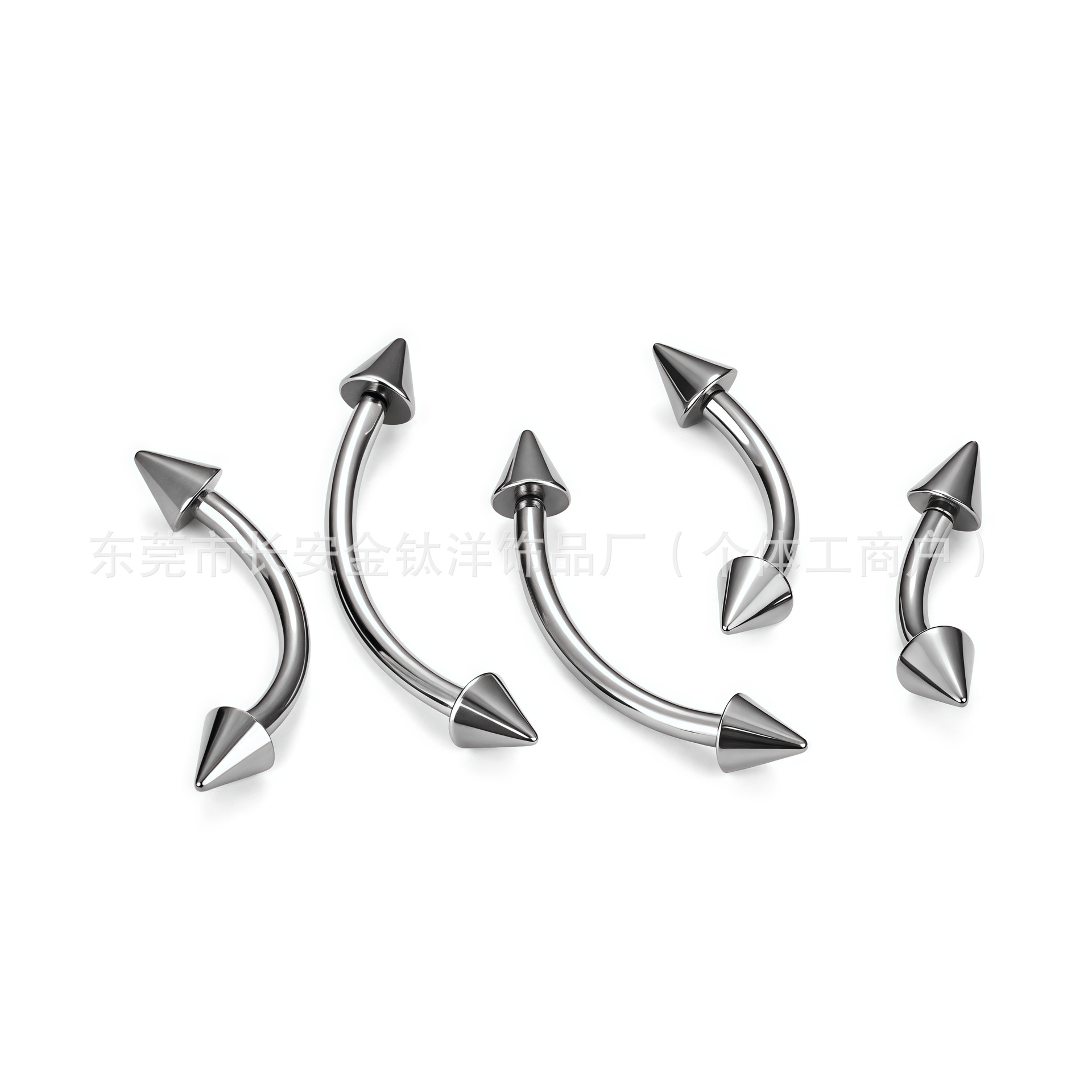F136 Titanium Internal Thread Curved Barbell Pointed Cone Eyebrow Lip Nipple Jewelry G23 Alloy Piercing - Image 4