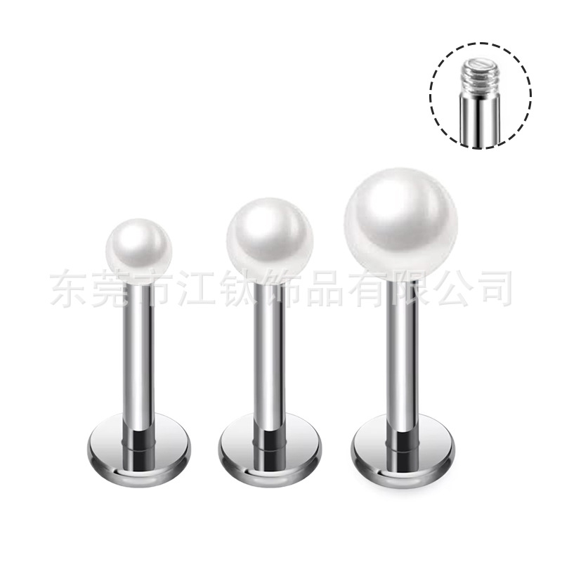 G23 Titanium Labret Stud Earring - ASTM F136 External Thread Lip Nail Jewelry - Image 5