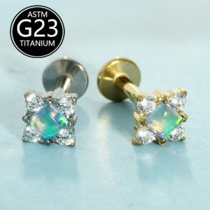 G23 Titanium 16G Internal Thread Flat Bottom Lip Stud & Ear Bone Stud - Lip Piercing Jewelry Direct from Manufacturer