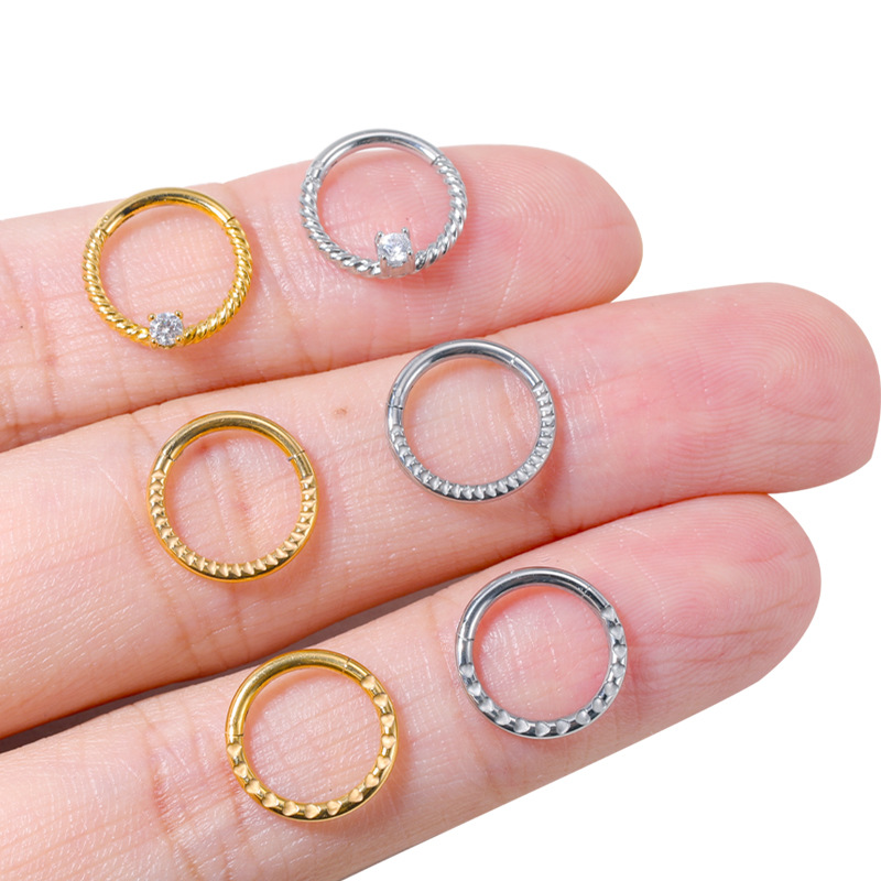 2023 New Hot Sale Stainless Steel Diamond Nose Ring Zircon Nose Ornaments Women's Elegant Fashion Split Ring Universal Ring - Image 2