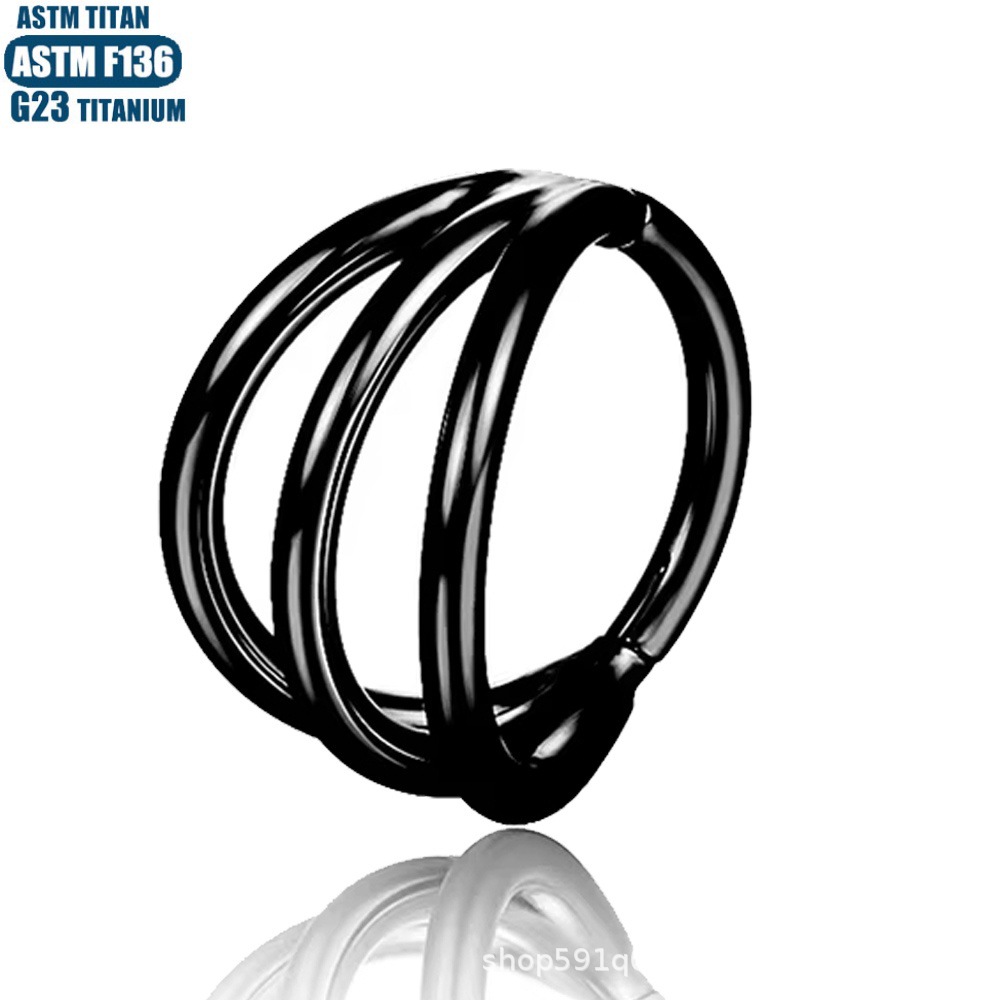 F136 Titanium Nasal Ring 3-Flap Bifurcated Closed Ring Hinge Perforated Ear Bone Ring Seamless Open Ring Septum Ring - Image 3