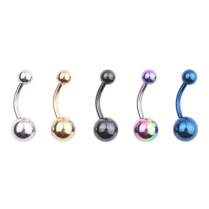 Jiangtai G23 Titanium External Thread Ball Belly Button Ring Navel Stud 16G - Image 2