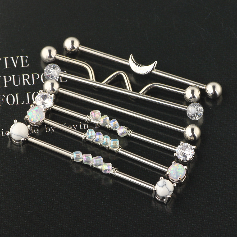 316L Surgical Steel Industrial Bridge Barbell Body Piercing Jewelry - Image 4