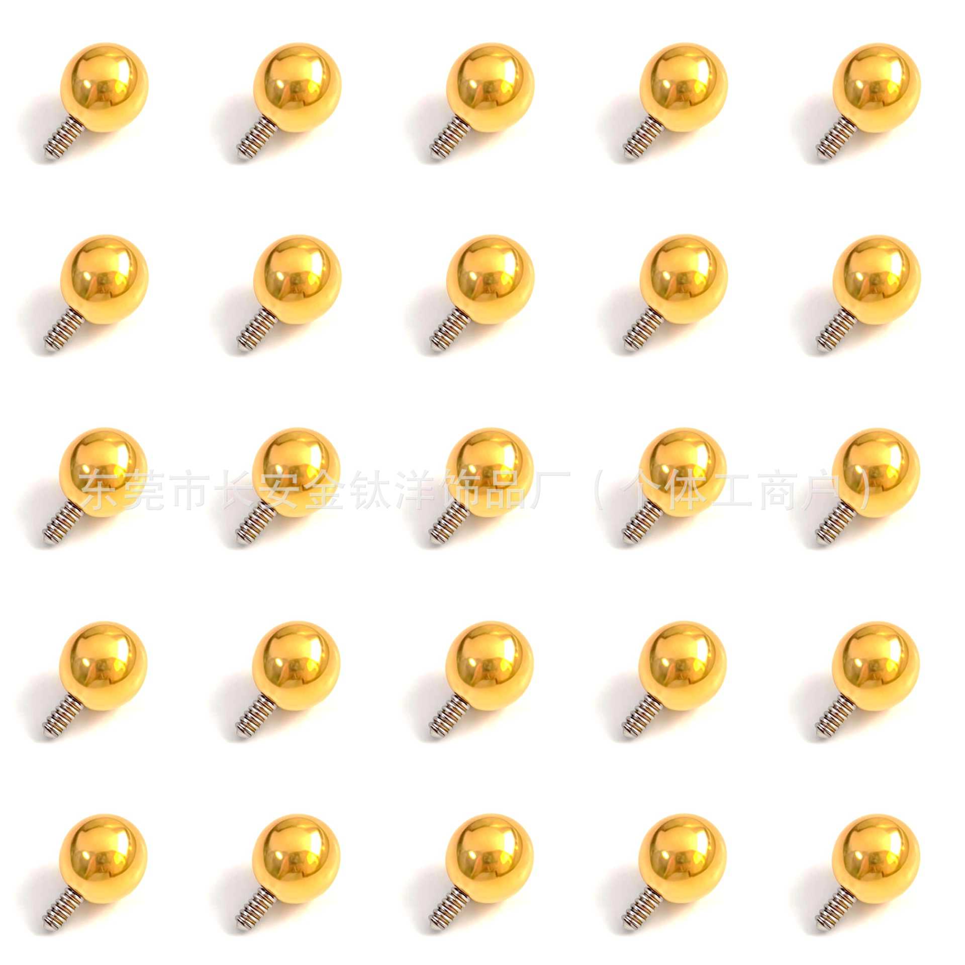 F136 Titanium 18K Gold-Plated Ball Replacement for Internally Threaded Piercing Jewelry - 5mm x 1.2mm Thread - Image 4