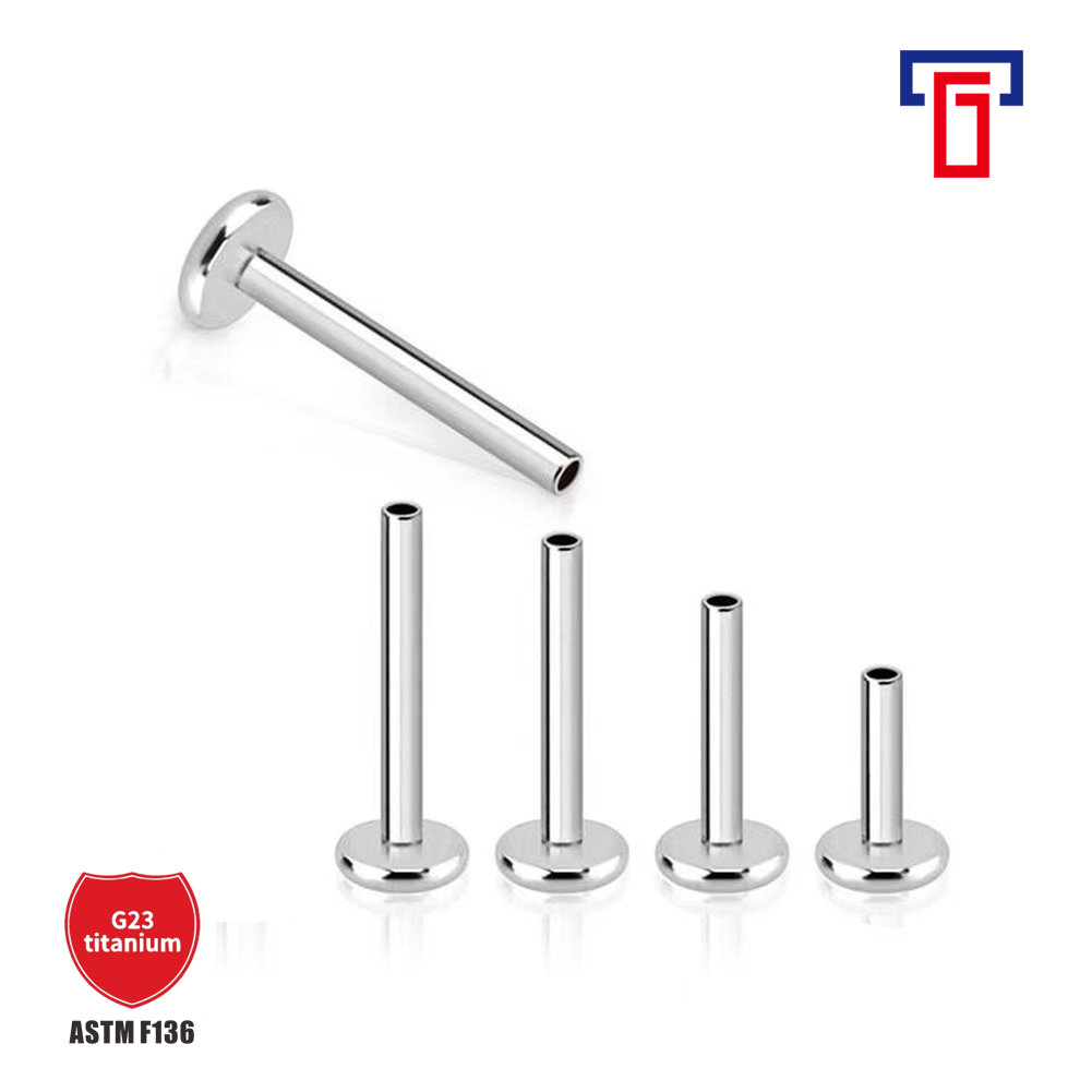 G23 Titanium 14G Internally Threaded Labret Lip Stud 6-14mm Double Length Body Piercing Jewelry for Ear Cartilage - Image 4