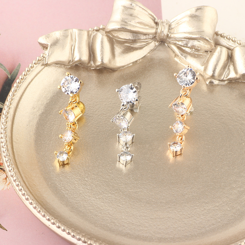 Rose Gold Zircon Crystal Peach Dangle Belly Button Ring 316L Surgical Steel Navel Piercing Jewelry Wholesale - Image 2