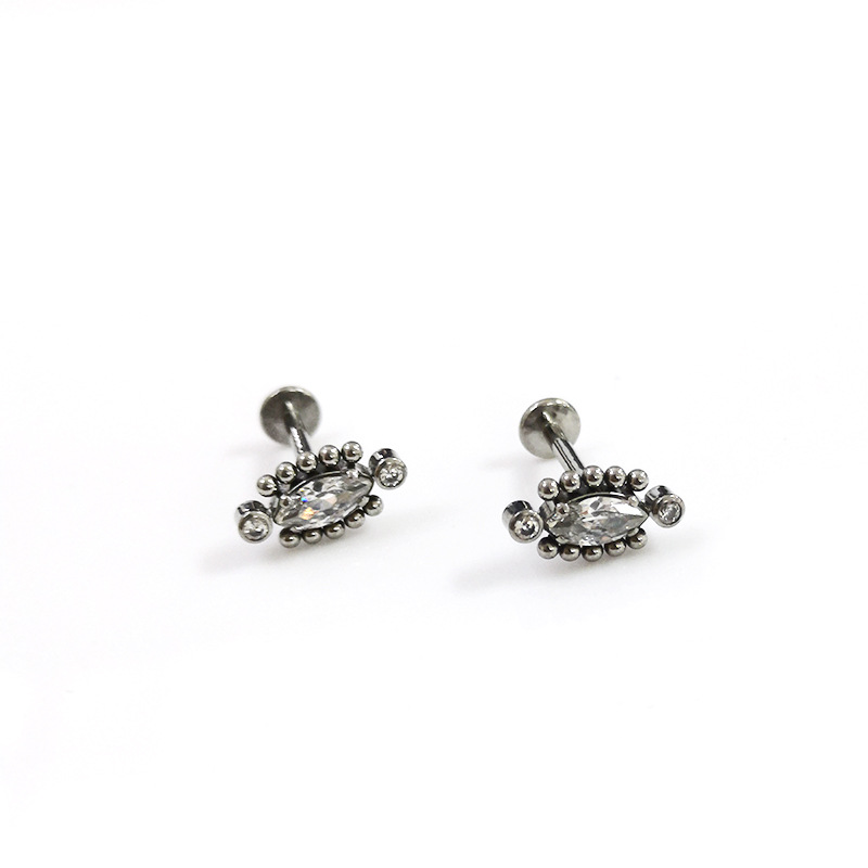 G23 Titanium Earrings with 5A Zircon - Factory Direct Body Jewelry Custom Design - Image 5