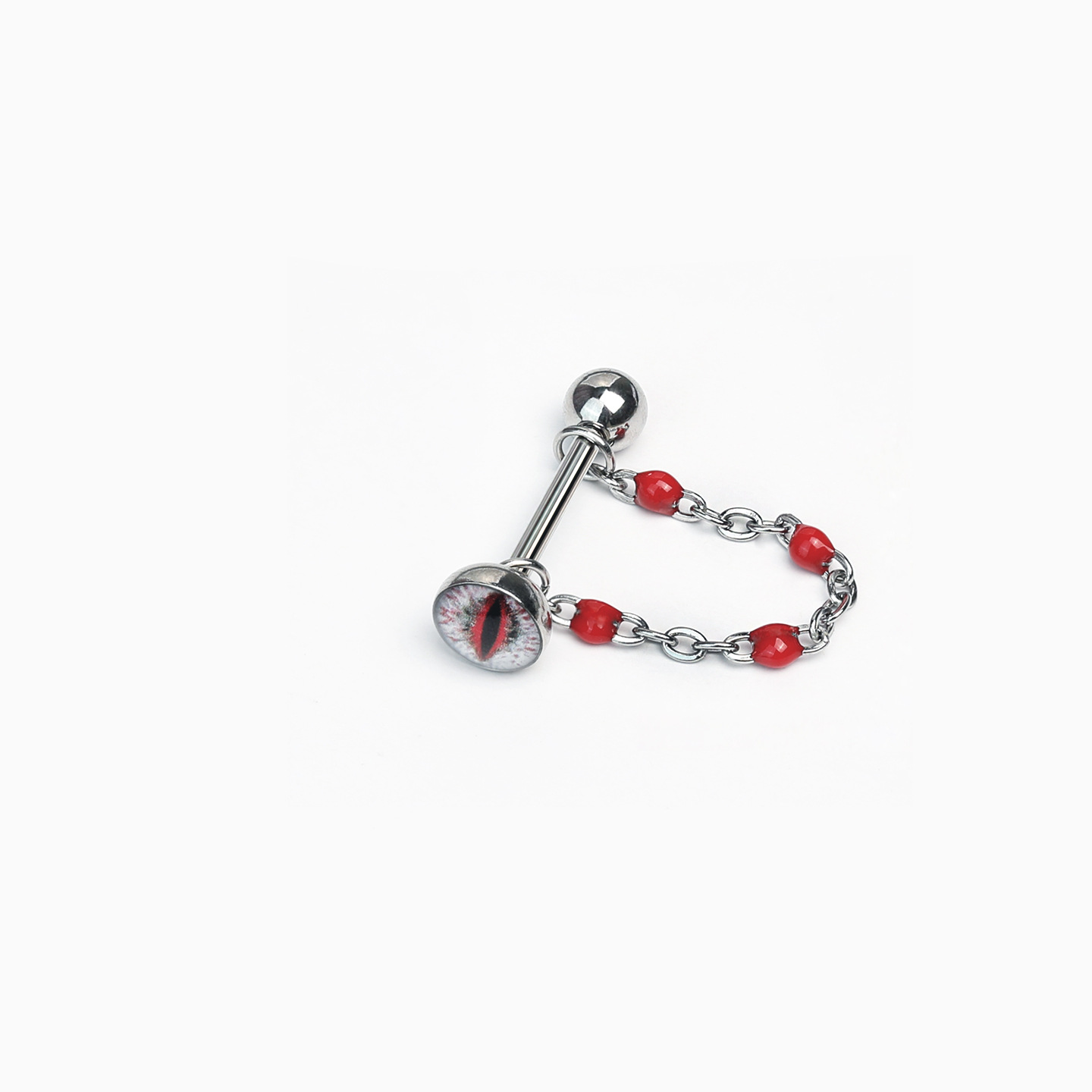 Gradient Color Chain Tongue Barbell, 20mm Length 1.6mm Thick, External Thread Titanium Steel Tongue Piercing Jewelry for Men Women, Punk Style, Factory Wholesale - Image 2