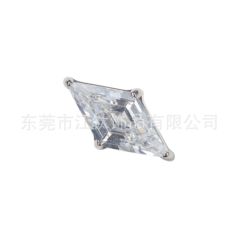 G23 Titanium Ear Cartilage Stud - Gold Large Diamond Zircon Ear Nail for Helix Tragus Piercing - Image 5