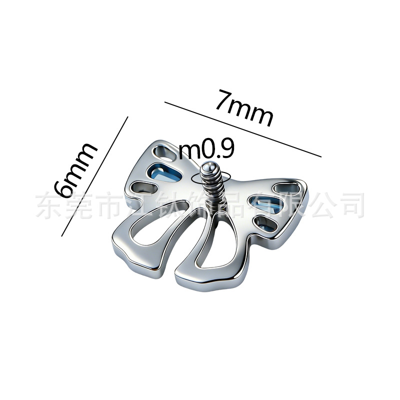 G23 Titanium Alloy Bowknot Ear Bone Stud - ASTM F136 Ear Piercing Jewelry Cartilage Stud - Image 2