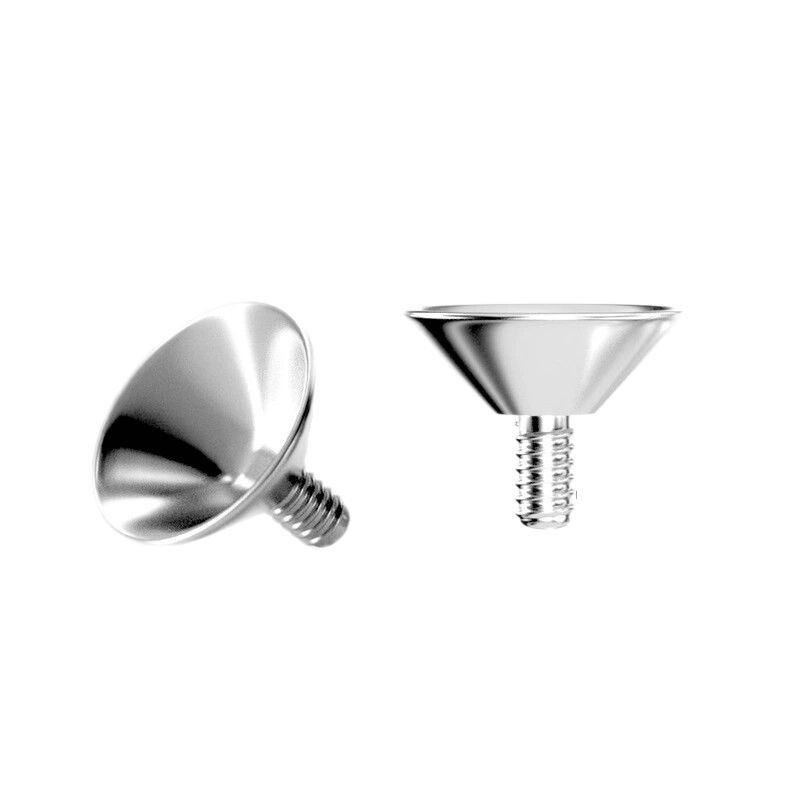 G23 Titanium Funnel Shape Drill Cup Earring Lip Nail Accessories with Rhinestone Zircon - Image 5