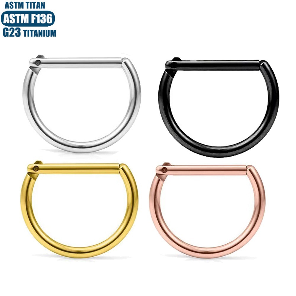 F136 Titanium Alloy Implant-Grade Nose Ring Zircon Earrings Seamless Ring Nose Ring Fashion Jewelry Septum Piercing Ear Bone Ring - Image 4